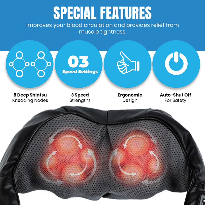 3D Shiatsu Heating Back and Neck Massager